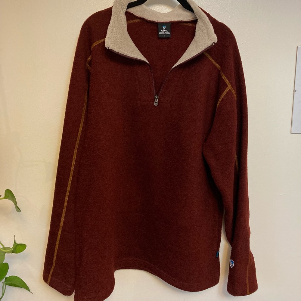 Kuhl 1/4 zip red fleece sweater. Men’s large.